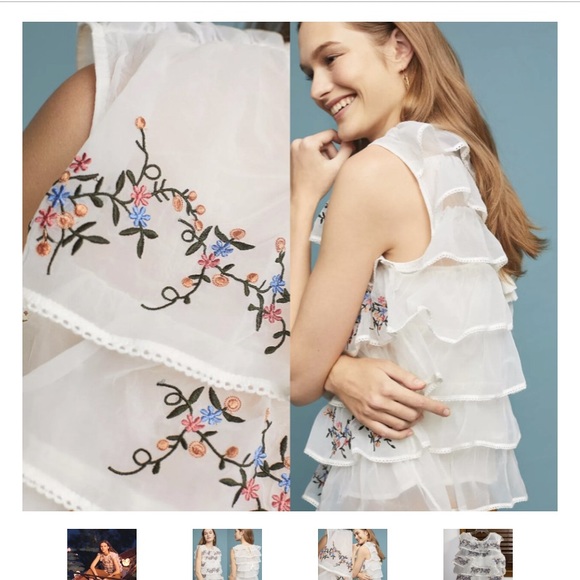 Anthropologie Tiered Blouse with Ruffles! - Picture 2 of 7